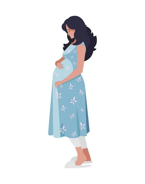 Beautiful pregnancy woman character — Stock Vector