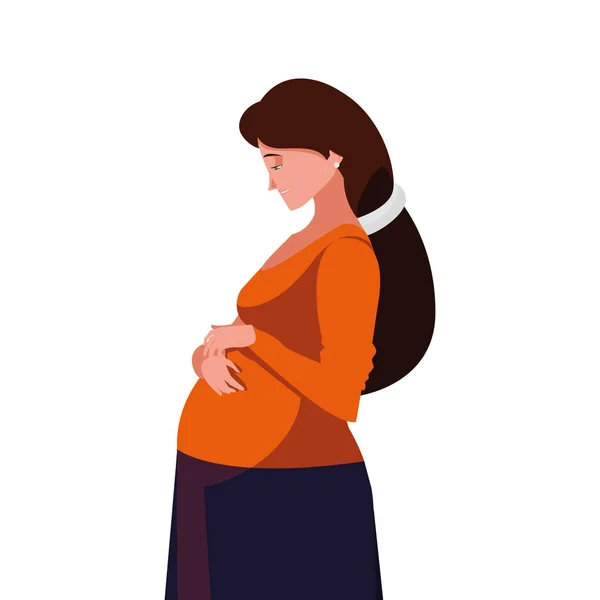 Bela gravidez mulher personagem —  Vetores de Stock