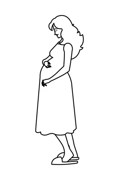 Piękna kobieta ciąży charakter — Wektor stockowy