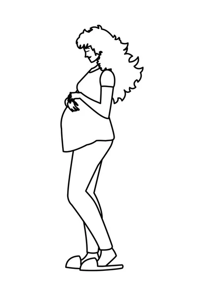 Beautiful pregnancy woman character — Stock Vector