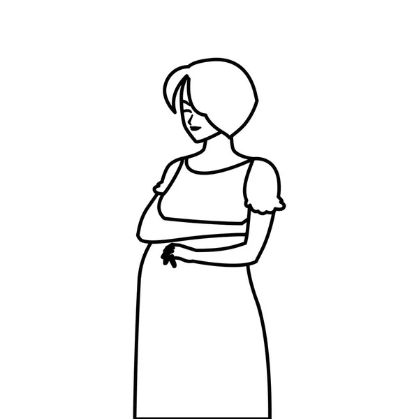 Mooie zwangerschap vrouw karakter — Stockvector