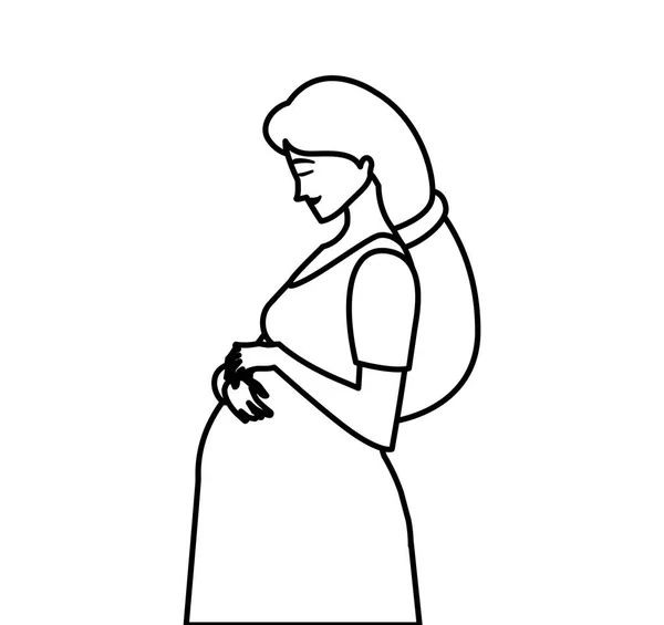 Bela gravidez mulher personagem — Vetor de Stock