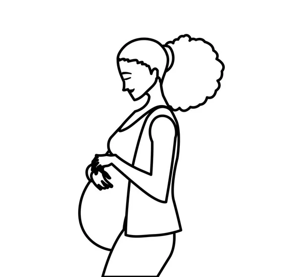 Hermoso carácter de mujer embarazo — Archivo Imágenes Vectoriales
