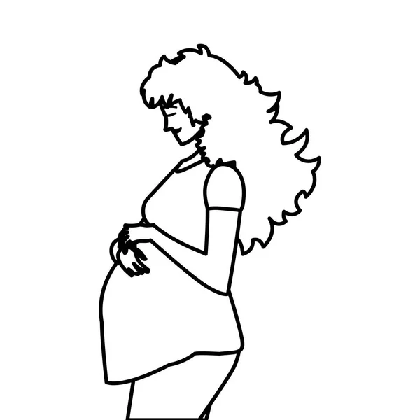 Belle femme de grossesse caractère — Image vectorielle