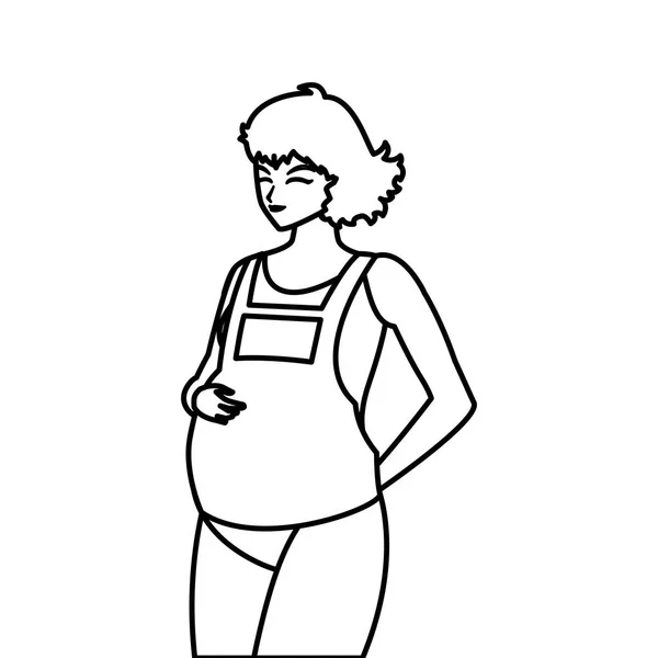Belle femme de grossesse caractère — Image vectorielle