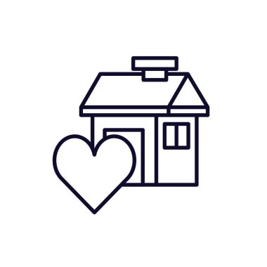 kalp izole simgesi ile ev cephe