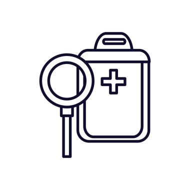 belge hastane ve büyüteç ile pano