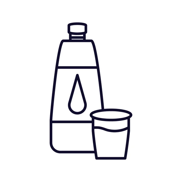 Botella de agua con taza icono aislado — Archivo Imágenes Vectoriales