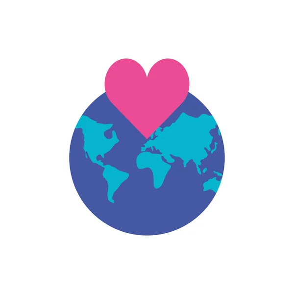 Serce miłość z Planeta Ziemia — Wektor stockowy