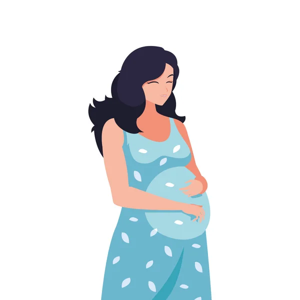 Beautiful pregnancy woman character — Stock Vector