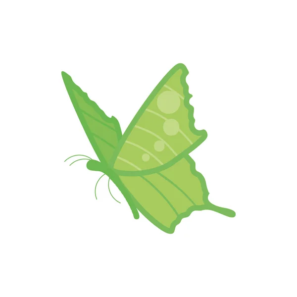 Hermosa mariposa aislado icono — Vector de stock