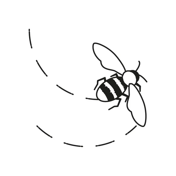 Bee insect geïsoleerd icoon — Stockvector