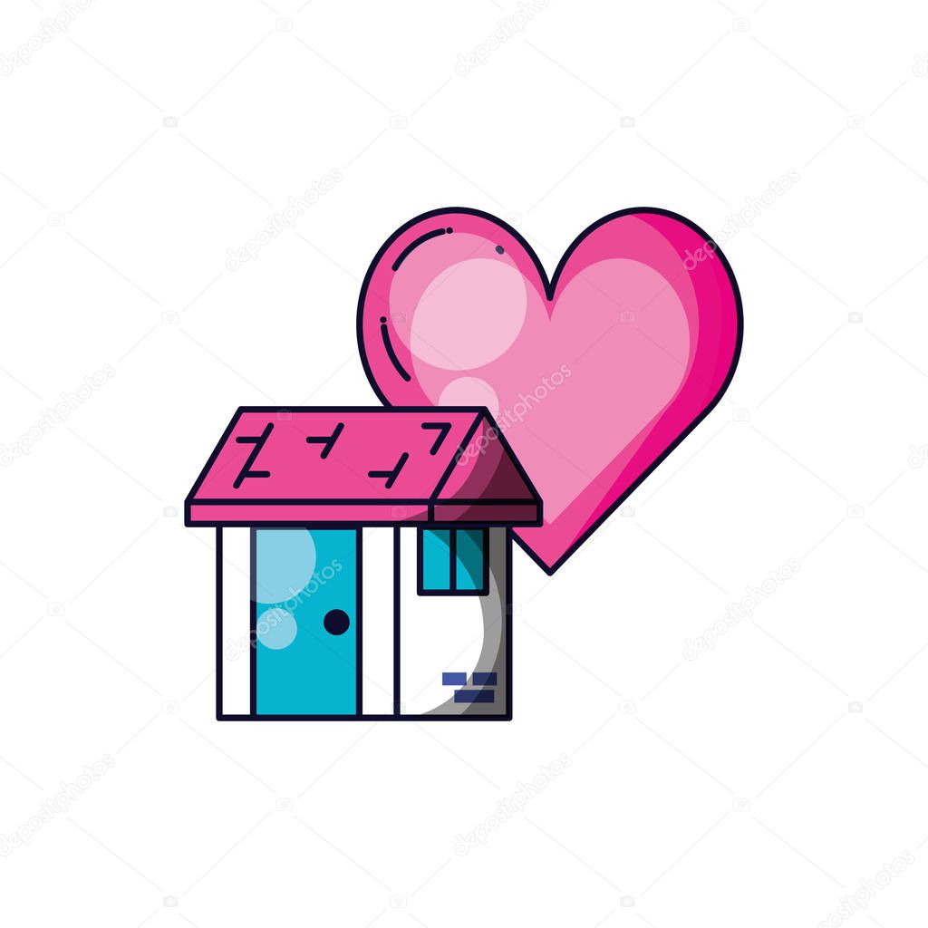 house facade with heart isolated icon