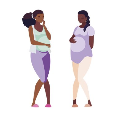 afro gebelik kadın karakter çift
