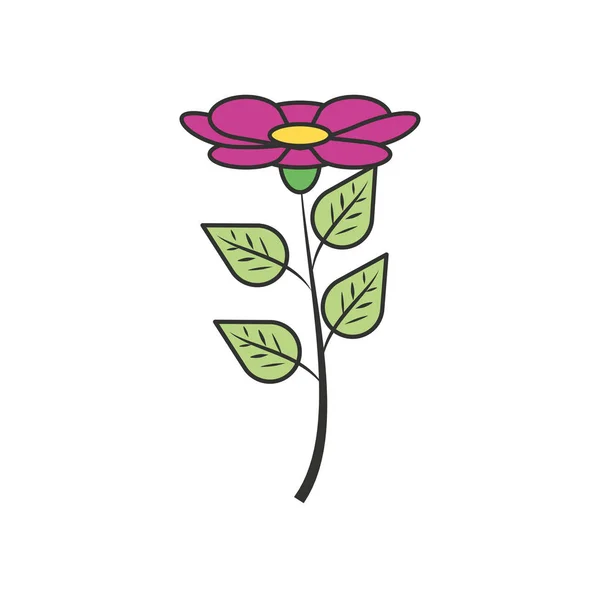 Dal ve yapraklarda doğal güzel çiçek — Stok Vektör
