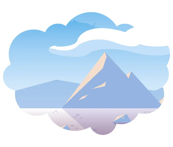 beautiful snowscape scene icon