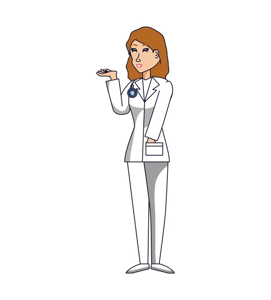 Médico personagem avatar profissional feminino — Vetor de Stock