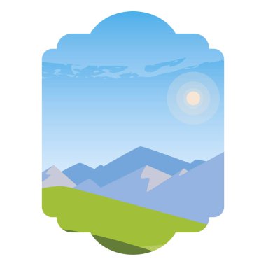 alan kampı ve dağlar manzara sahnesi