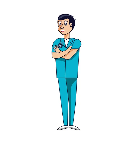 Médecin caractère avatar professionnel — Image vectorielle