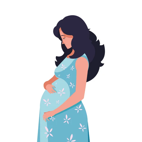 Красивый характер беременной женщины — стоковый вектор