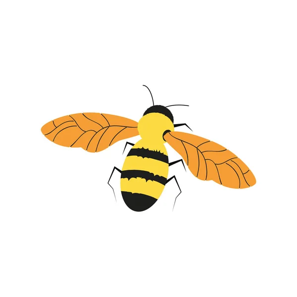 Bee insect geïsoleerd icoon — Stockvector