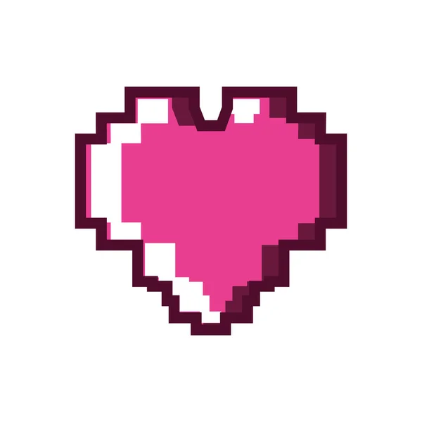 Serce miłość pixelated ikona — Wektor stockowy