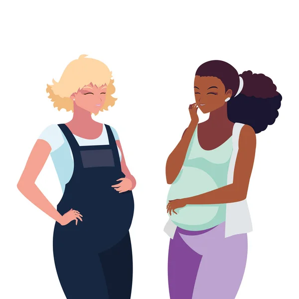 Ein Paar schwangere Frauen — Stockvektor
