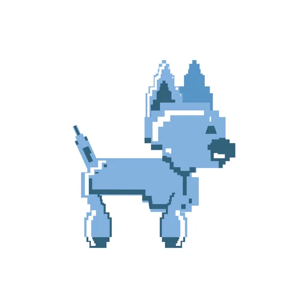 Video game dog robbot pixelated - Stok Vektor
