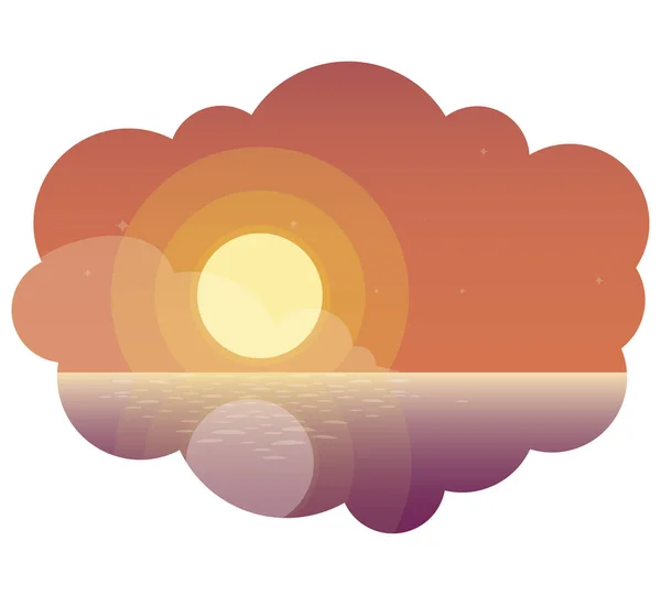 Cielo puesta del sol hermosa escena — Vector de stock