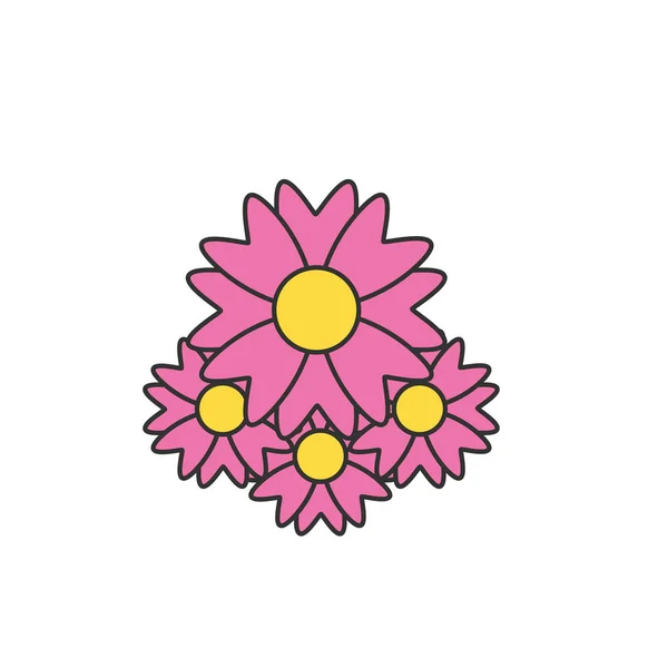 Szép virágok Naturals elszigetelt ikon — Stock Vector