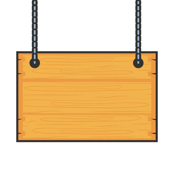 Étiquette en bois pendaison icône isolée — Image vectorielle