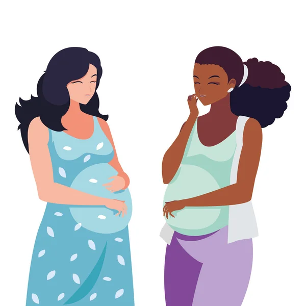 Ein Paar schwangere Frauen — Stockvektor