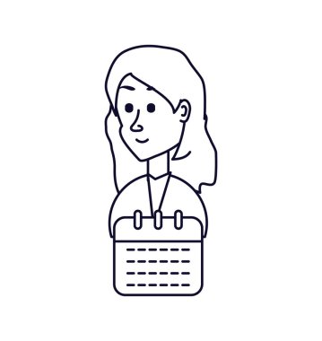 Takvim hatırlatma ile iş kadın