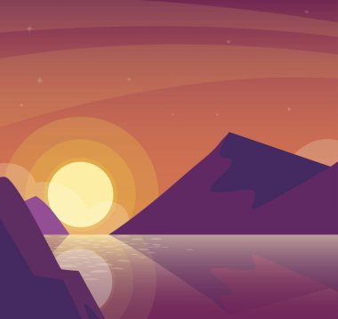 gökyüzü ve dağlar günbatımı güzel sahne