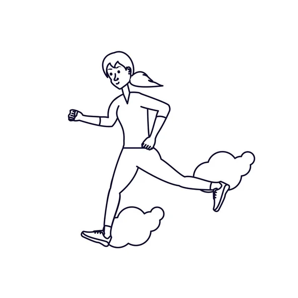 Femme athlétique courir avatar personnage — Image vectorielle