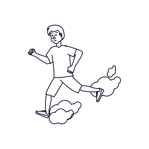 Hombre atlético corriendo avatar carácter — Vector de stock
