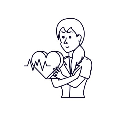 kalp ve hızı ile doktor kadın