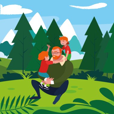 alanında oğulları karakterleri ile baba