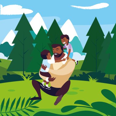 alanında oğulları ile afro baba