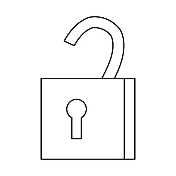 Ícone de proteção de segurança de cadeado aberto —  Vetores de Stock