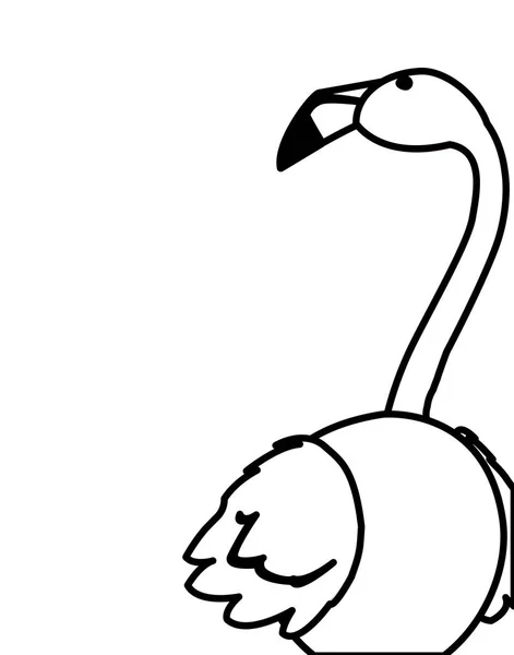 Oiseau flamboyant exotique avec tête haute — Image vectorielle