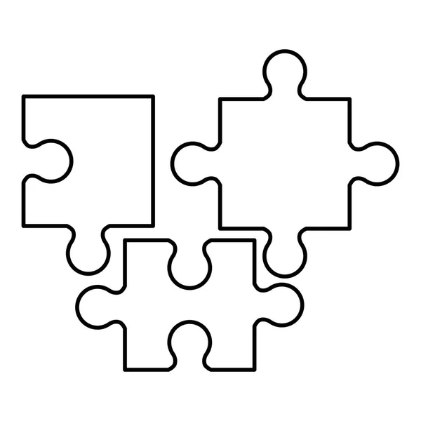 Puzzle game pieces solution icons — Stock Vector