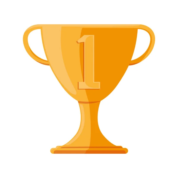 Trophy cup with number one — Stock Vector