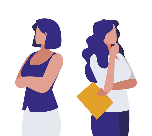 элегантные персонажи-аватары бизнесвумен
