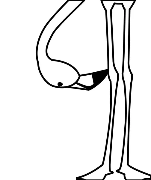 Εξωτικό φλαμανδικό πουλί με το κεφάλι κάτω — Διανυσματικό Αρχείο