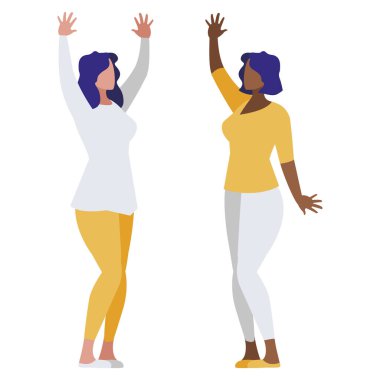 zarif ırklararası iş kadını avatarları karakterleri