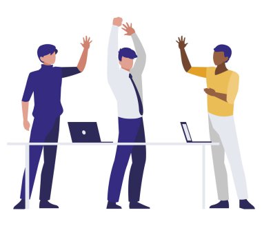 ofis sahnesinde ırklararası işadamları grubu