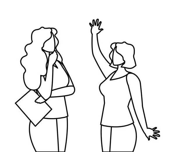 Femmes d'affaires élégantes avatars personnages — Image vectorielle