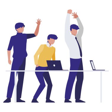 ofis sahnesinde işadamları grubu