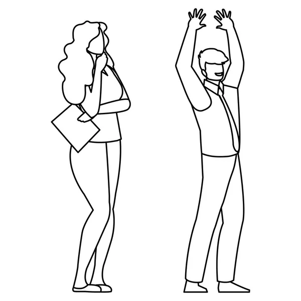 Avatars couple d'affaires personnages — Image vectorielle